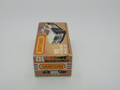 Matchbox Superfast 10C Plymouth Gran Fury Police & Shield Tampo Light Amber Windows