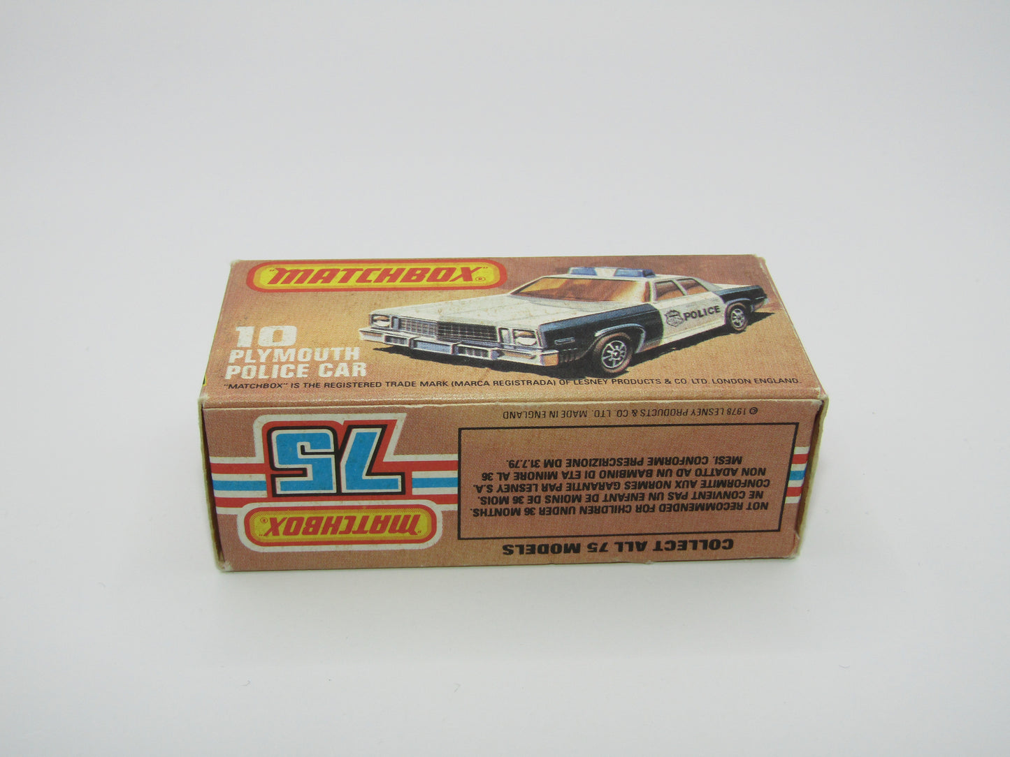 Matchbox Superfast 10C Plymouth Gran Fury Police & Shield Tampo Light Amber Windows