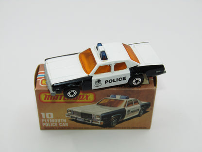 Matchbox Superfast 10C Plymouth Gran Fury Police & Shield Tampo DARK Amber Windows