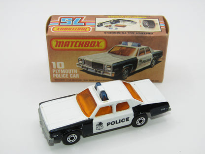 Matchbox Superfast 10C Plymouth Gran Fury Police & Shield Tampo DARK Amber Windows