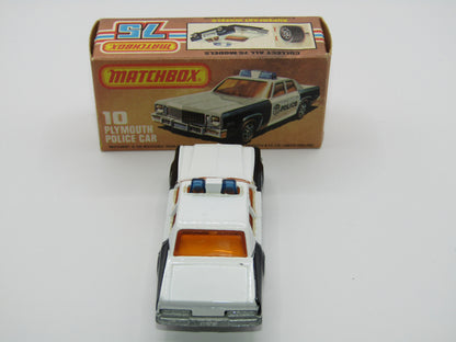 Matchbox Superfast 10C Plymouth Gran Fury Police & Shield Tampo DARK Amber Windows