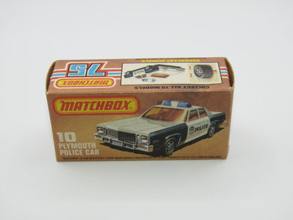 Matchbox Superfast 10C Plymouth Gran Fury Police & Shield Tampo DARK Amber Windows