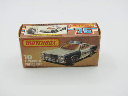 Matchbox Superfast 10C Plymouth Gran Fury Police & Shield Tampo DARK Amber Windows