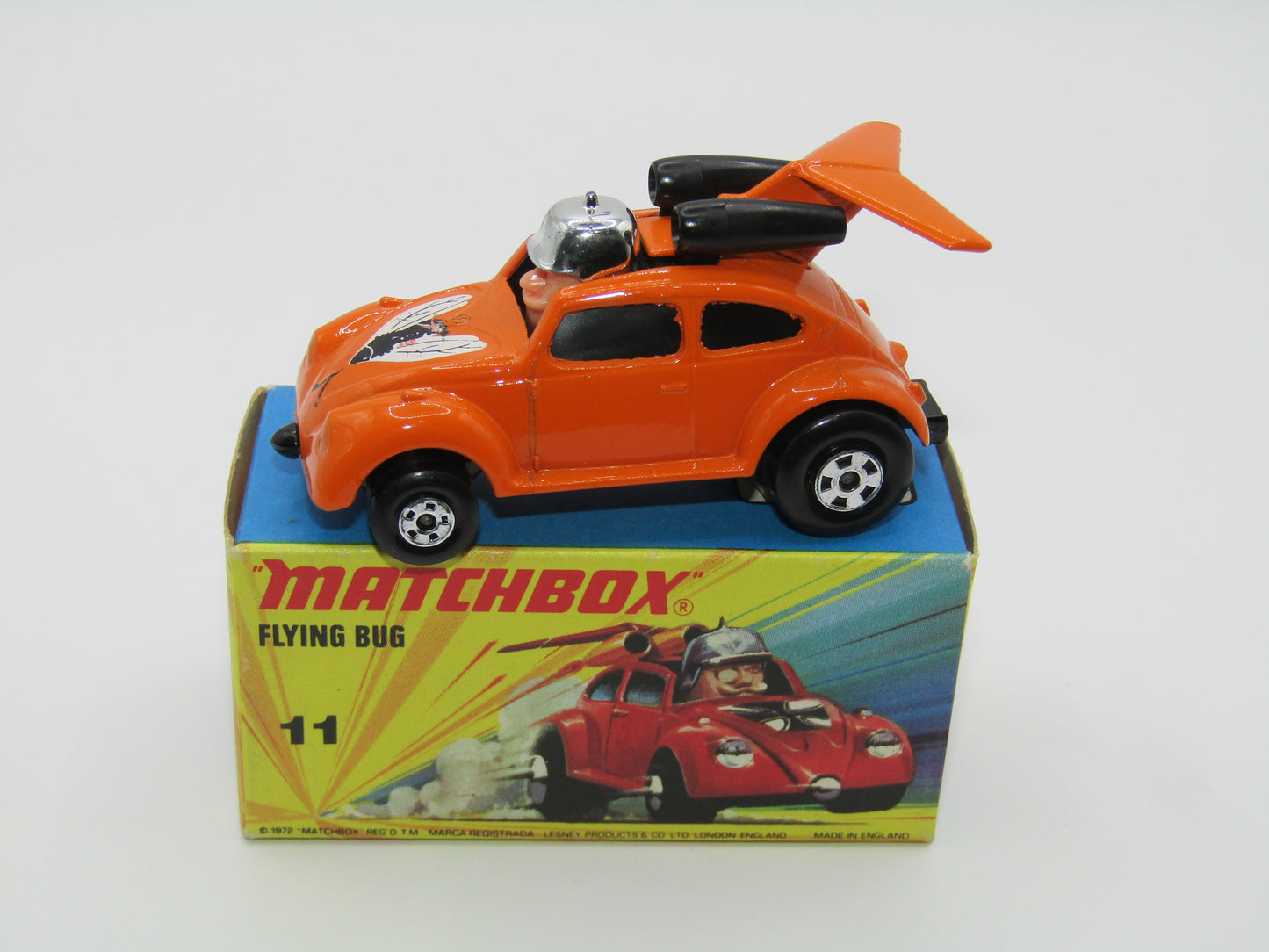 Matchbox Superfast RN IV Flying Beetle Orange 5 SPOKE SMALL SLOT Wheels