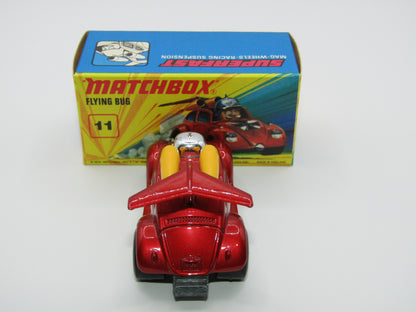 Matchbox Superfast No 11 Flying Bug 4 SPOKE Wheels Unpainted Base