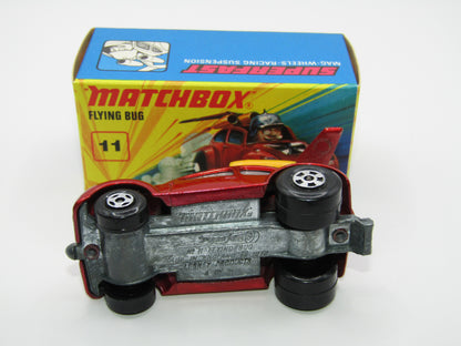 Matchbox Superfast No 11 Flying Bug 4 SPOKE Wheels Unpainted Base