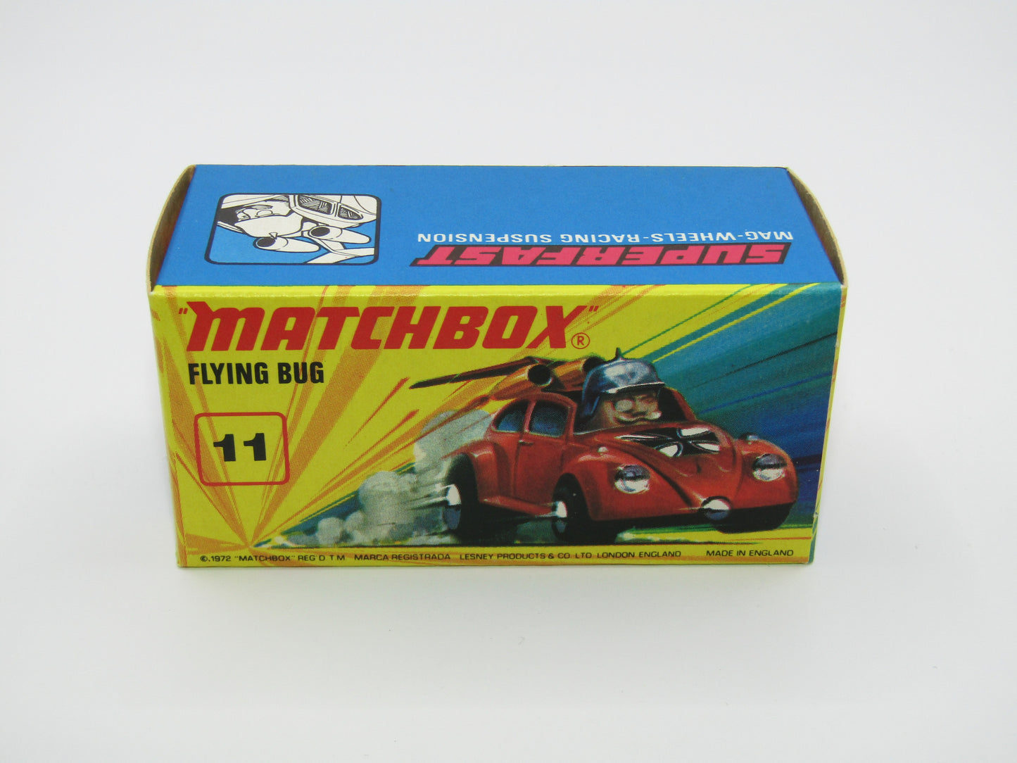Matchbox Superfast No 11 Flying Bug 4 SPOKE Wheels Unpainted Base
