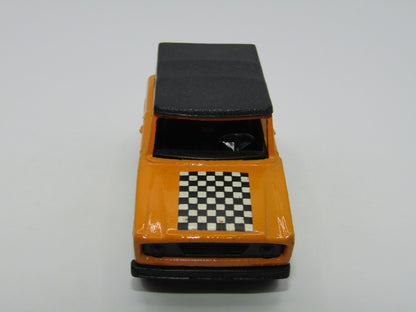 Matchbox Superfast 18A Field Car Orange Checker Label BLACK Wheel Hubs