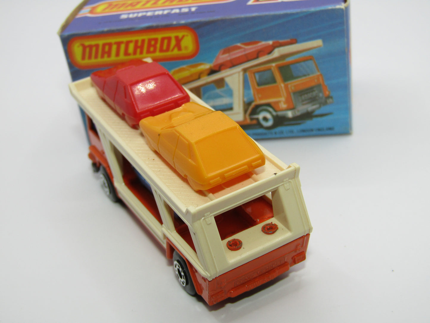 Matchbox Superfast No 11C Car Transporter Orange GREY BASE Dot Dash Wheels