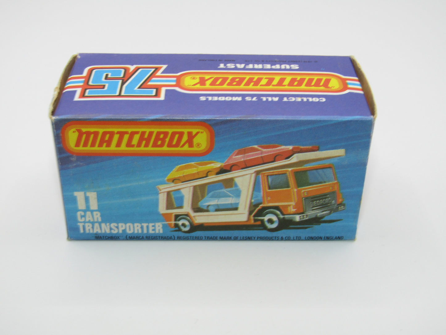 Matchbox Superfast No 11C Car Transporter Orange GREY BASE Dot Dash Wheels