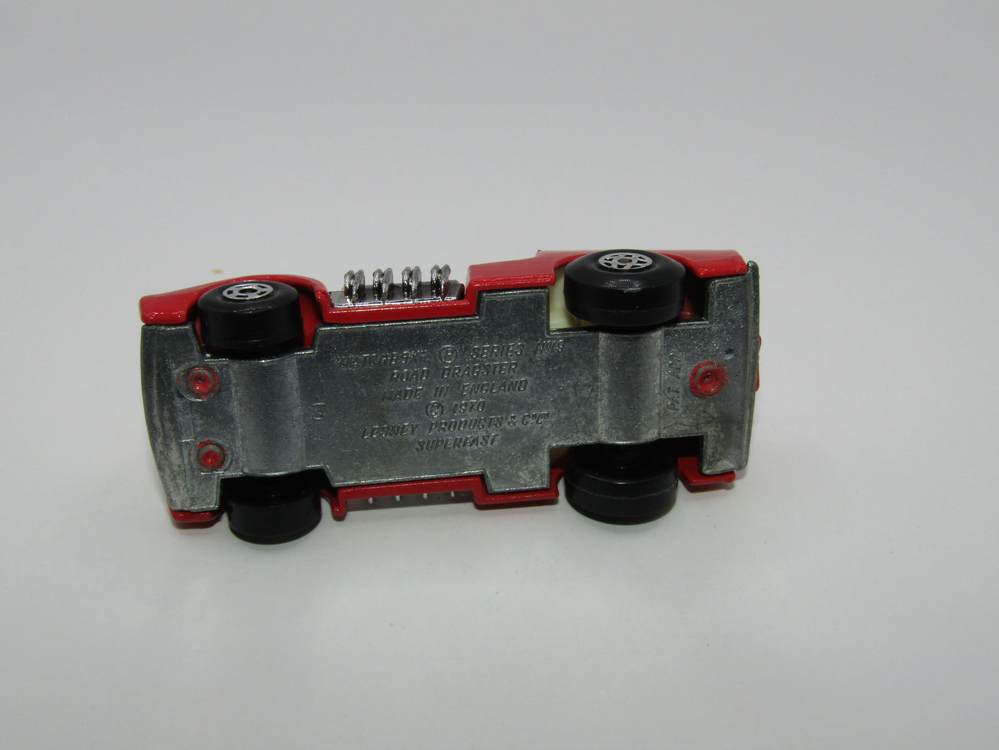Matchbox Superfast 19B Road Dragster DARK Red Vertical Labels