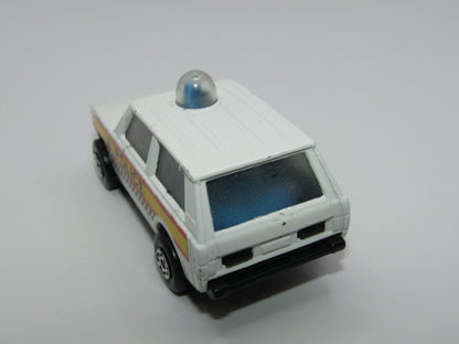 Matchbox Superfast 20B Police Patrol Checker Label BLUE-GREY Base