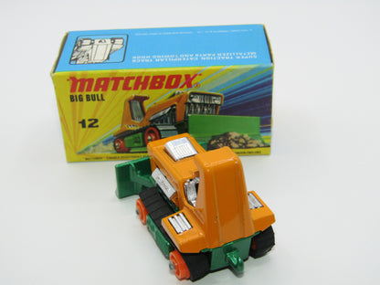 Matchbox Superfast No 12C Big Bull DARK METALLIC GREEN Orange Rollers
