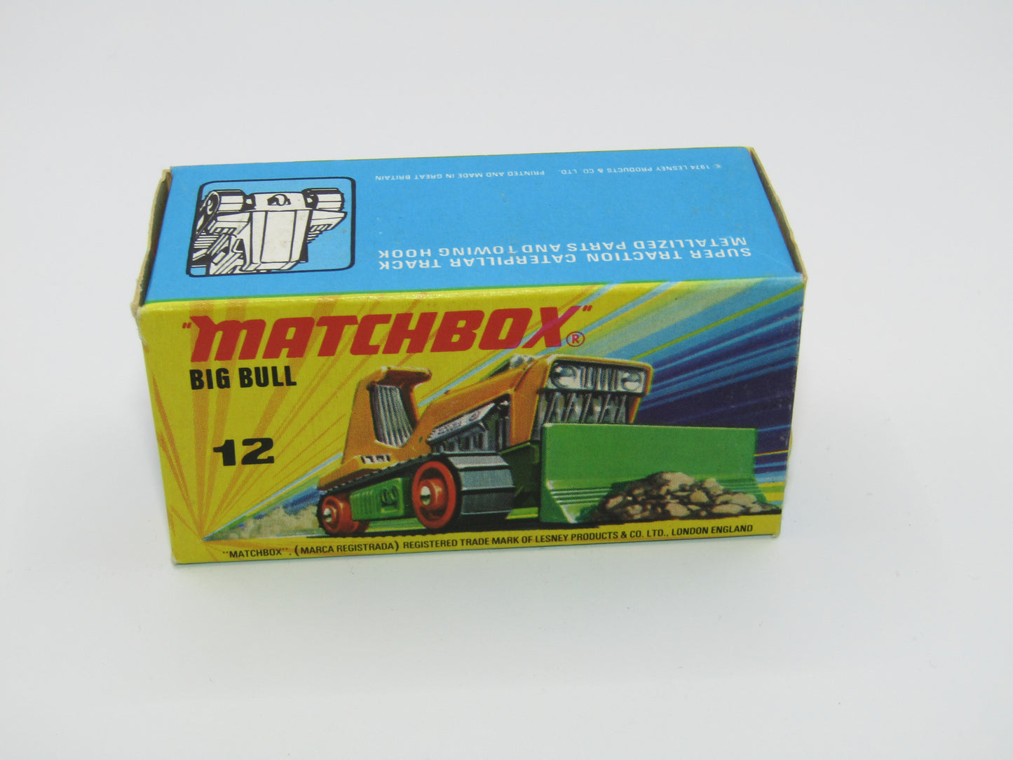 Matchbox Superfast No 12C Big Bull DARK METALLIC GREEN Orange Rollers