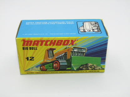 Matchbox Superfast No 12C Big Bull DARK METALLIC GREEN Orange Rollers