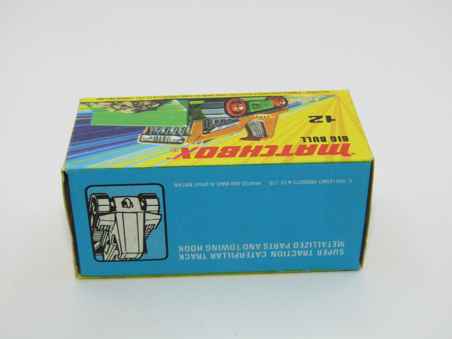 Matchbox Superfast No 12C Big Bull DARK METALLIC GREEN Orange Rollers