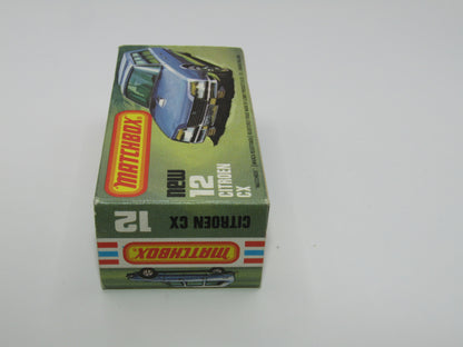Matchbox Superfast No 12D Citroen CX PETROL BLUE, Light Yellow Interior, Silver Base