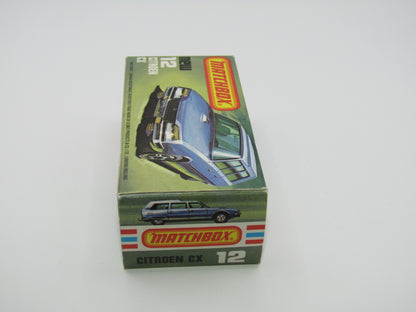 Matchbox Superfast No 12D Citroen CX PETROL BLUE, Light Yellow Interior, Silver Base