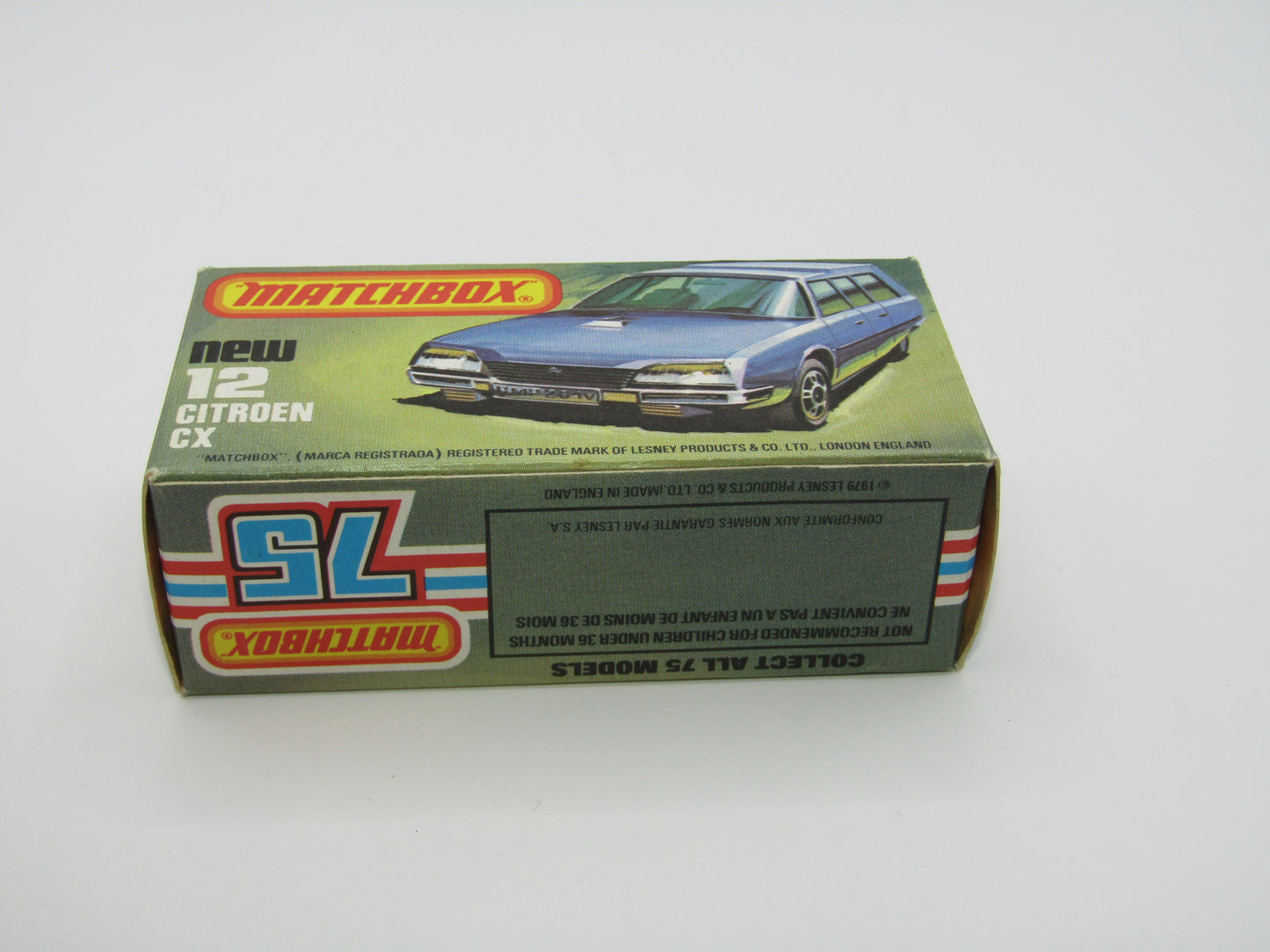 Matchbox Superfast No 12D Citroen CX PETROL BLUE, Light Yellow Interior, Silver Base