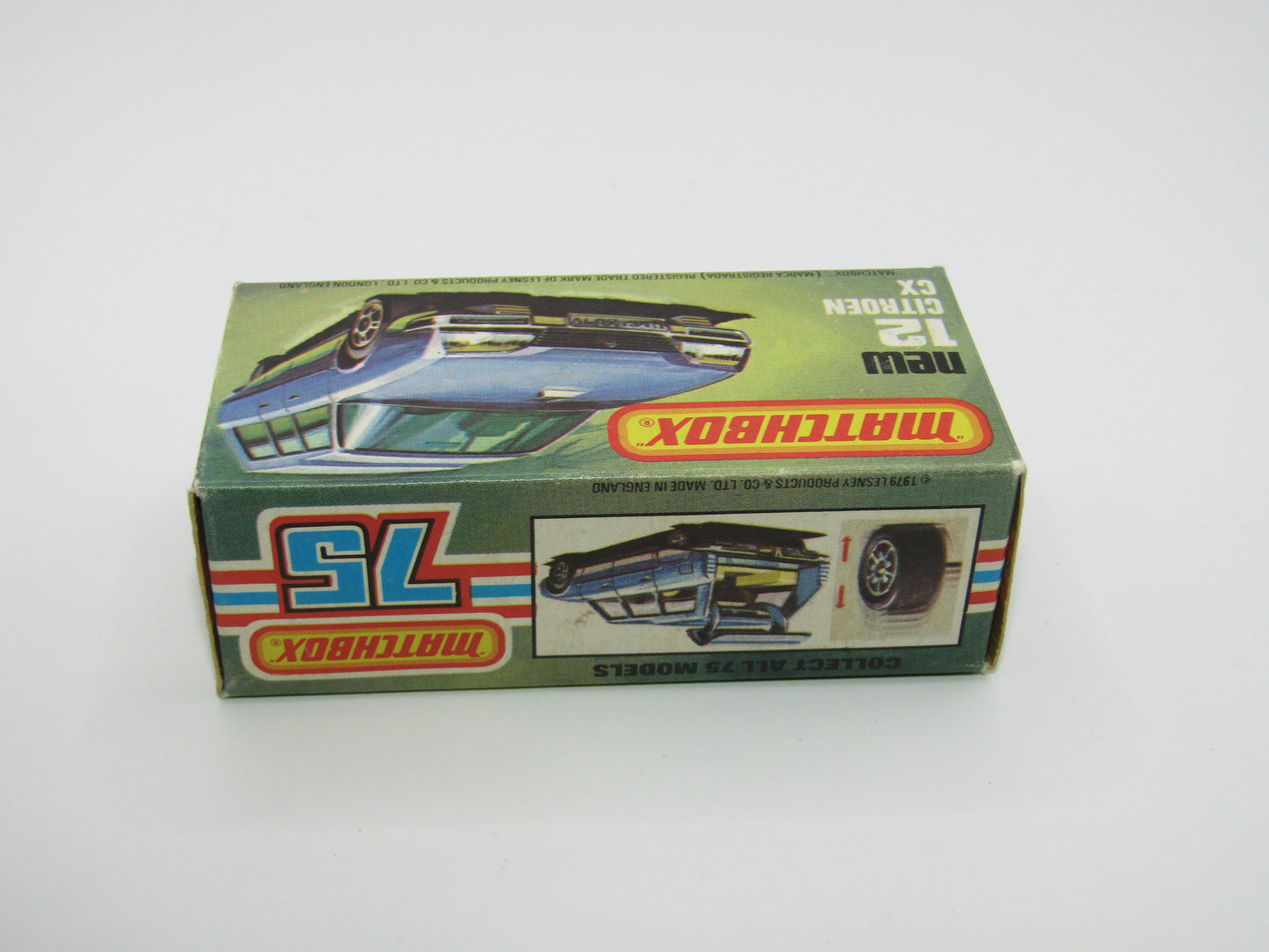 Matchbox Superfast No 12D Citroen CX Medium Metallic Blue DARK YELLOW Interior, Silver Base