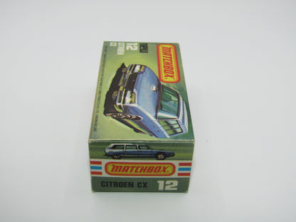 Matchbox Superfast No 12D Citroen CX Medium Metallic Blue DARK YELLOW Interior, Silver Base