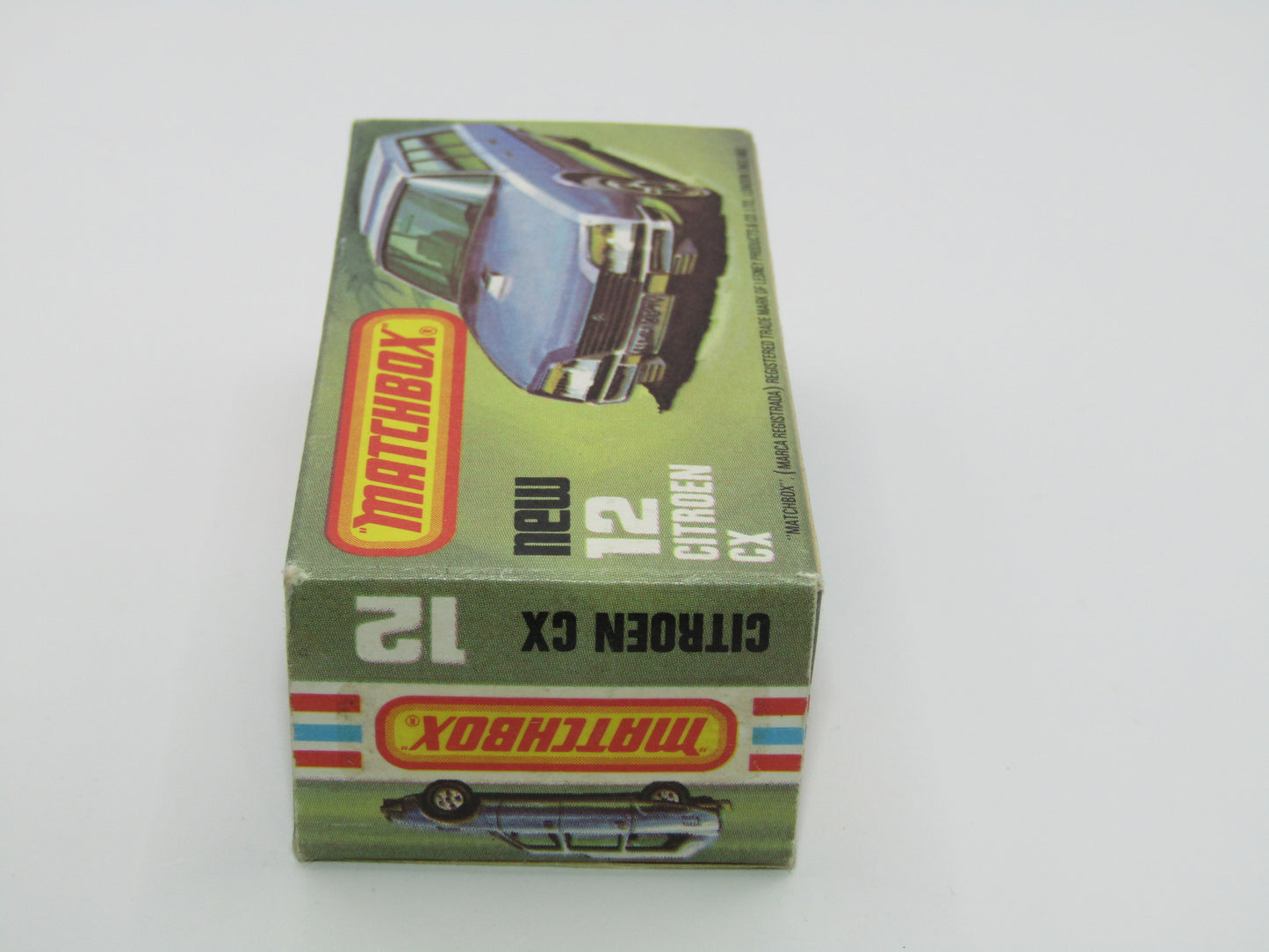 Matchbox Superfast No 12D Citroen CX Medium Metallic Blue, IVORY Interior, Silver Base