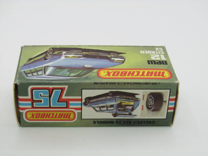 Matchbox Superfast No 12D Citroen CX Medium Metallic Blue, IVORY Interior, Silver Base