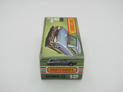 Matchbox Superfast No 12D Citroen CX Medium Metallic Blue, IVORY Interior, Silver Base
