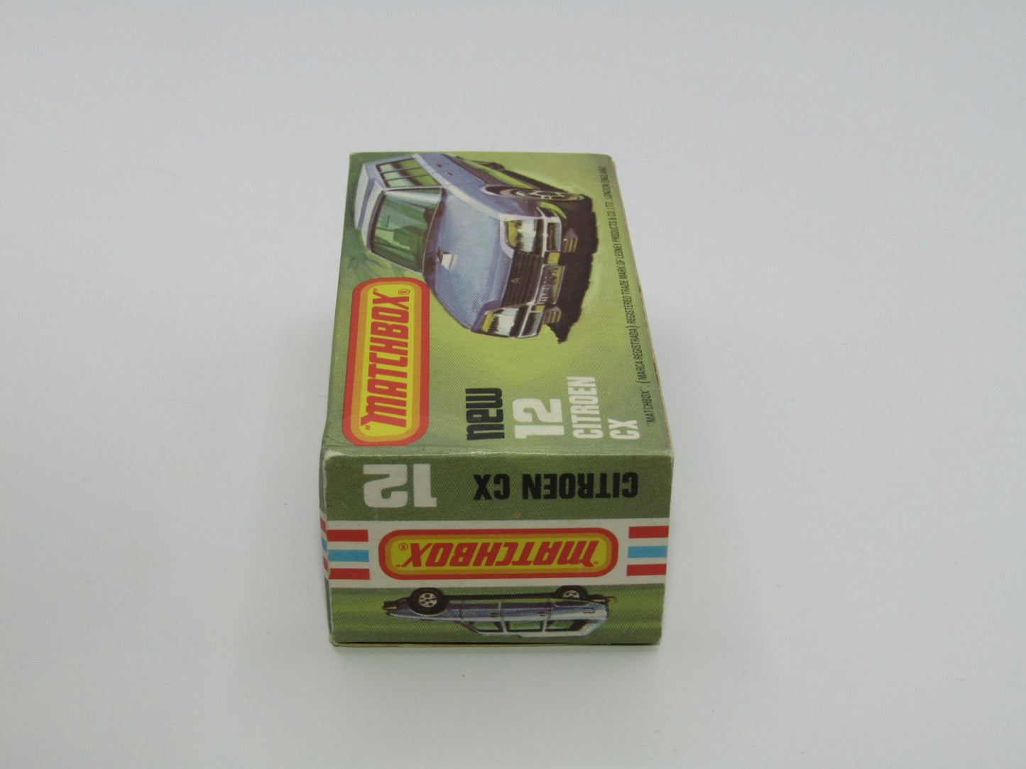 Matchbox Superfast No 12D Citroen CX Medium Metallic Blue, UNPAINTED BASE, Light Yellow Interior