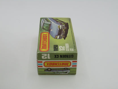 Matchbox Superfast No 12D Citroen CX Medium Metallic Blue, UNPAINTED BASE, Light Yellow Interior