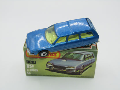 Matchbox Superfast No 12D Citroen CX DARK METALLIC BLUE, Silver Base