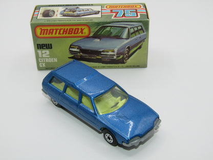 Matchbox Superfast No 12D Citroen CX DARK METALLIC BLUE, Silver Base