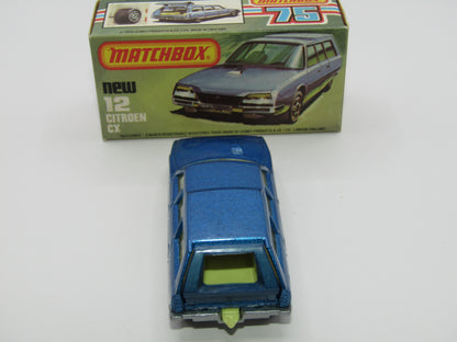 Matchbox Superfast No 12D Citroen CX DARK METALLIC BLUE, Silver Base
