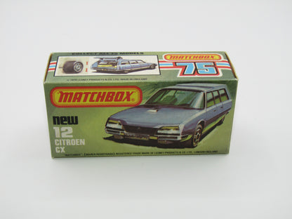 Matchbox Superfast No 12D Citroen CX DARK METALLIC BLUE, Silver Base