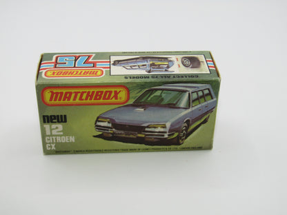 Matchbox Superfast No 12D Citroen CX DARK METALLIC BLUE, Silver Base