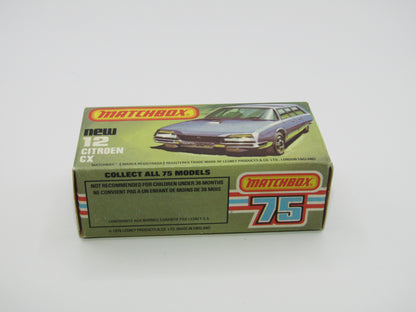 Matchbox Superfast No 12D Citroen CX DARK METALLIC BLUE, Silver Base