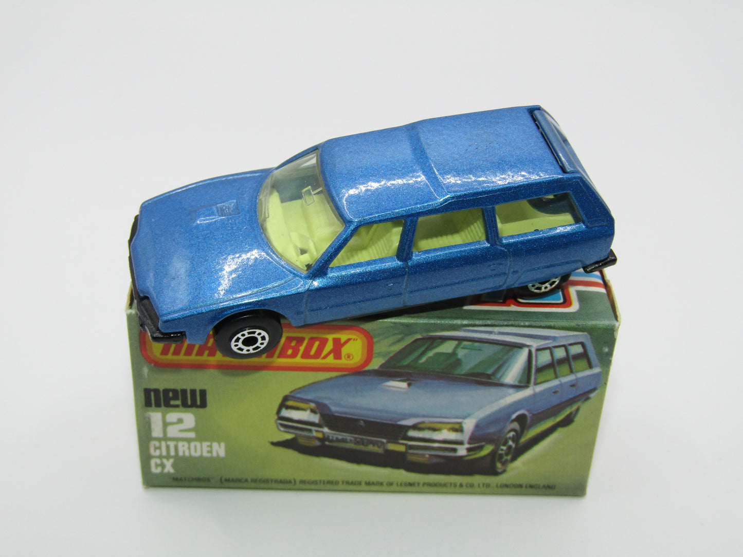 Matchbox Superfast No 12D Citroen CX DARK METALLIC BLUE,  BLACK Base
