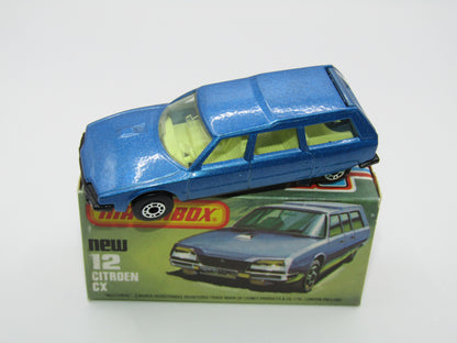 Matchbox Superfast No 12D Citroen CX DARK METALLIC BLUE,  BLACK Base