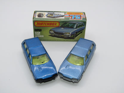 Matchbox Superfast No 12D Citroen CX DARK METALLIC BLUE,  BLACK Base