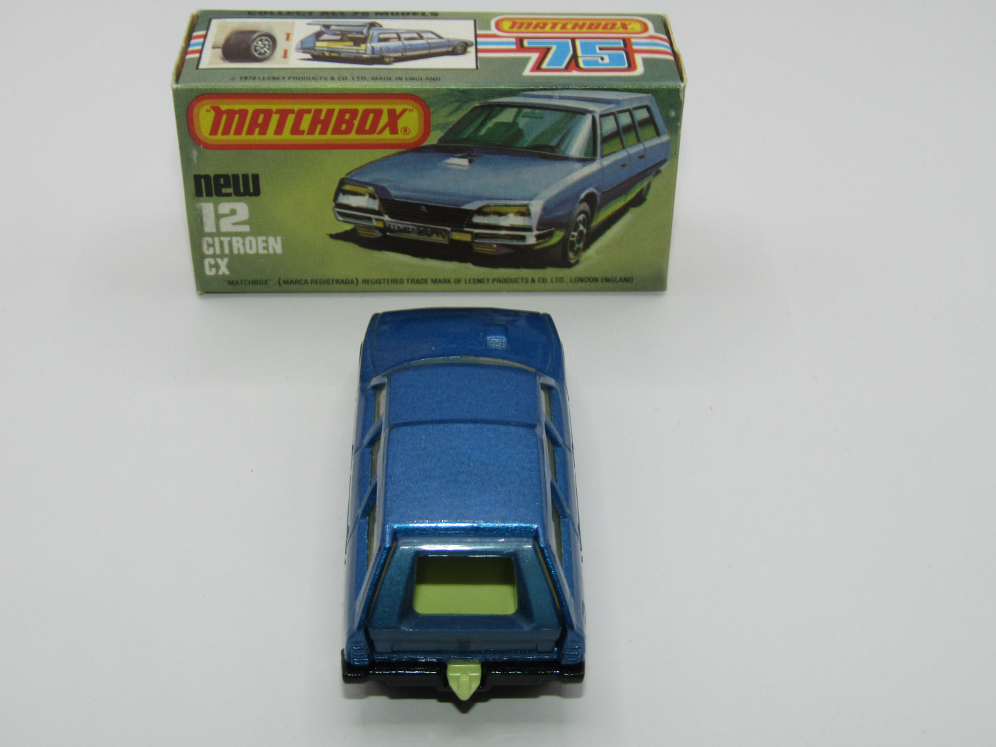 Matchbox Superfast No 12D Citroen CX DARK METALLIC BLUE,  BLACK Base