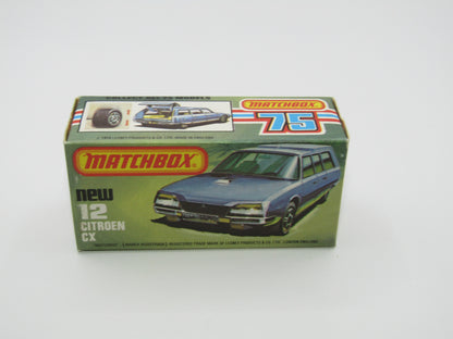 Matchbox Superfast No 12D Citroen CX DARK METALLIC BLUE,  BLACK Base