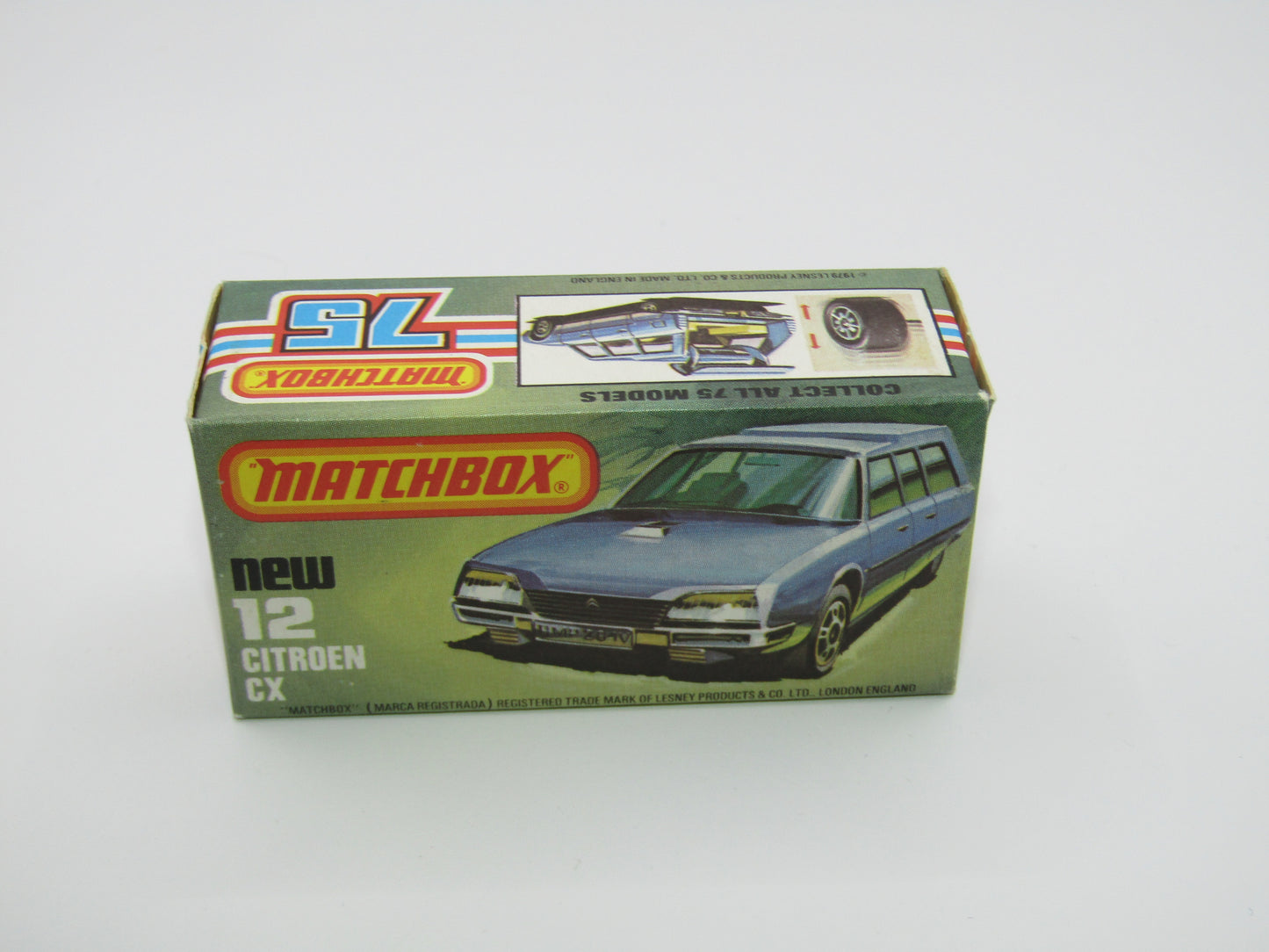 Matchbox Superfast No 12D Citroen CX DARK METALLIC BLUE,  BLACK Base