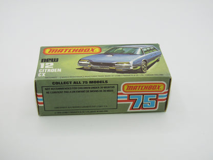 Matchbox Superfast No 12D Citroen CX DARK METALLIC BLUE,  BLACK Base