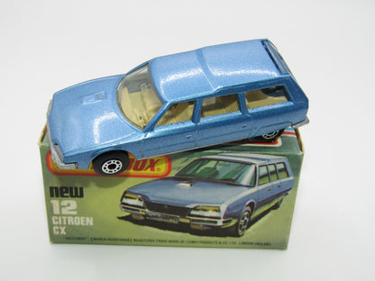 Matchbox Superfast No 12D Citroen CX Light Metallic Blue, TAN Interior, Silver Base