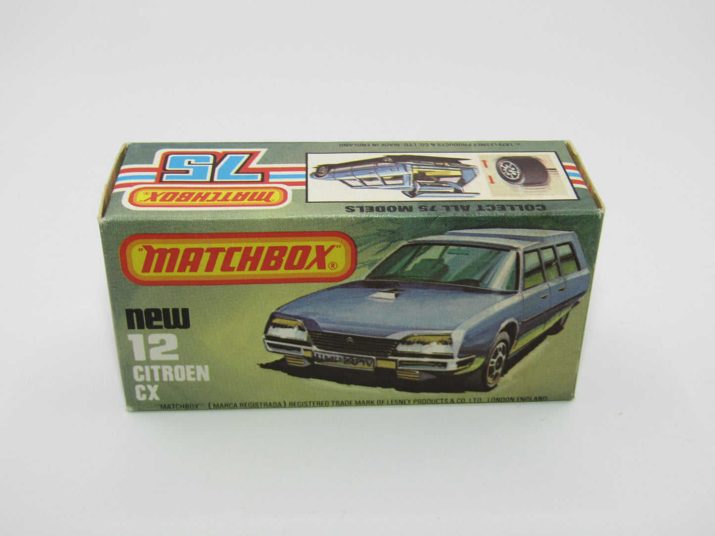 Matchbox Superfast No 12D Citroen CX Light Metallic Blue, TAN Interior, Silver Base