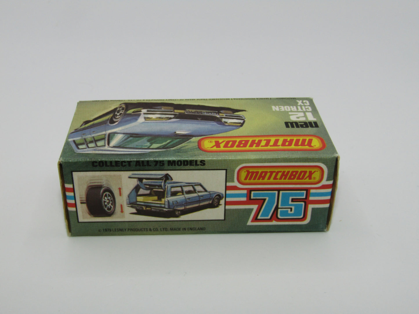 Matchbox Superfast No 12D Citroen CX Light Metallic Blue, TAN Interior, Silver Base