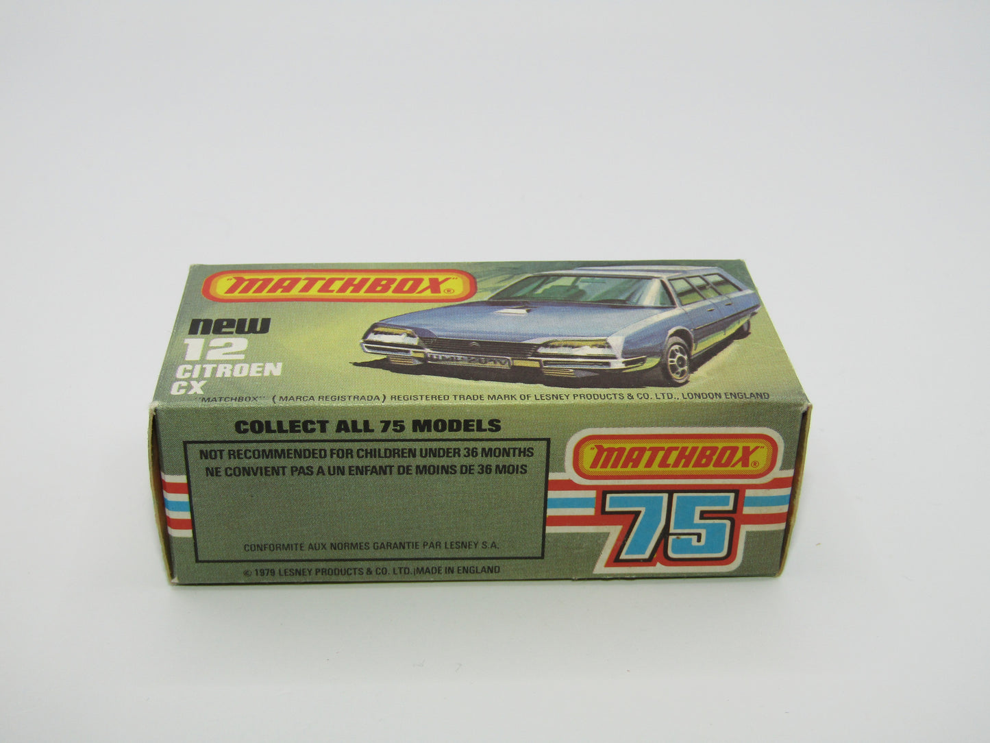 Matchbox Superfast No 12D Citroen CX Light Metallic Blue, TAN Interior, Silver Base