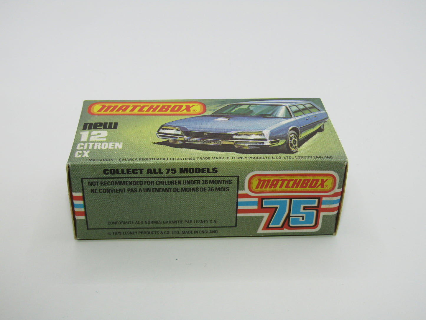 Matchbox Superfast No 12D Citroen CX Yellow, Red Interior, SILVER BASE