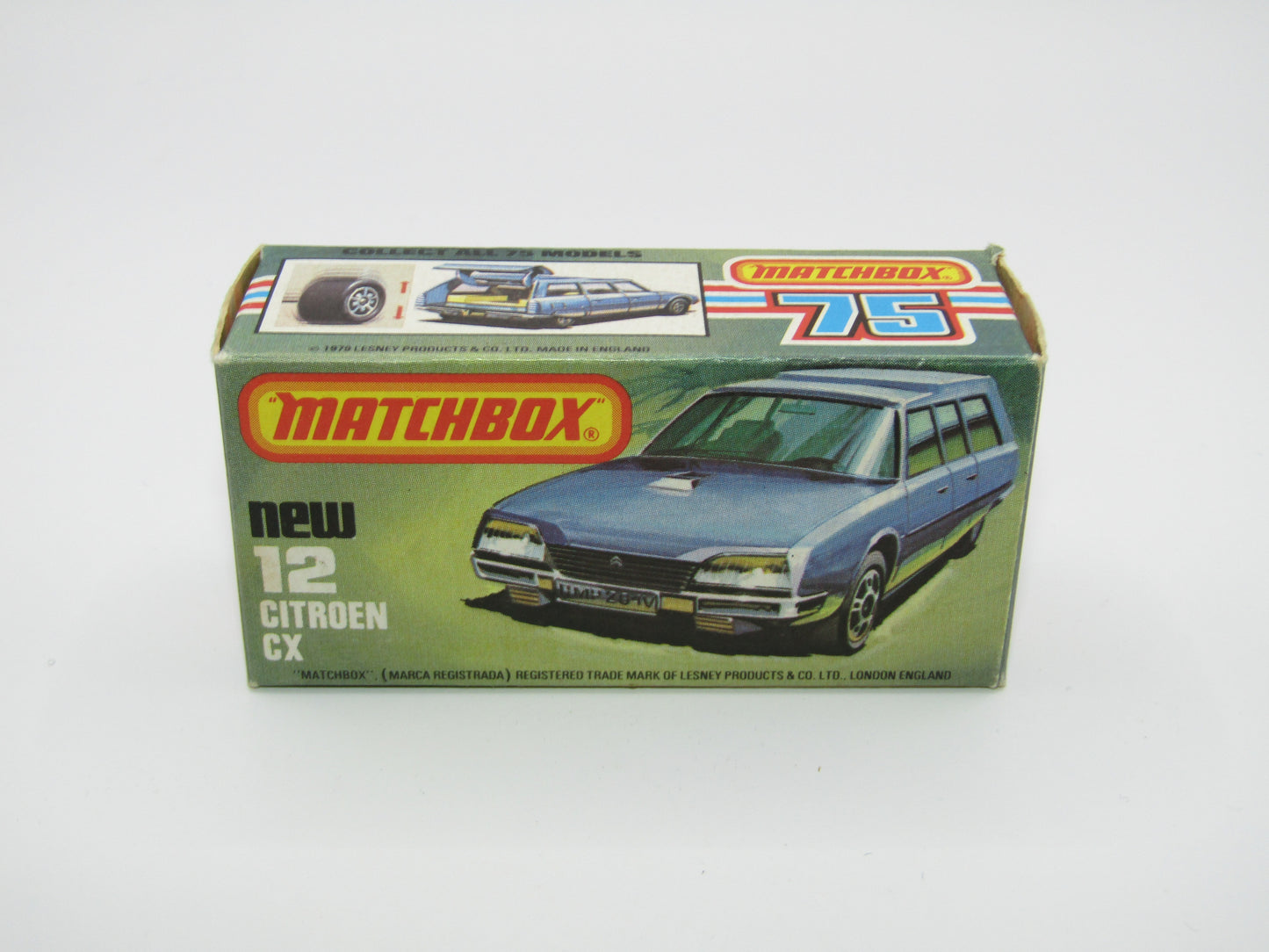 Matchbox Superfast No 12D Citroen CX Yellow, Red Interior, CLEAR Windows, Gloss Black Base