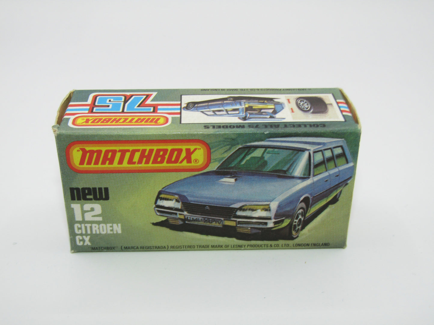 Matchbox Superfast No 12D Citroen CX Yellow, Red Interior, CLEAR Windows, Gloss Black Base